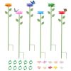 6Pack Metal Bee Watering Stations, Anti-Drowning Bee Butterfly Feeders Pollinator Stakes with Artificial Flowers for Outdoor Garden Courtyard Decor