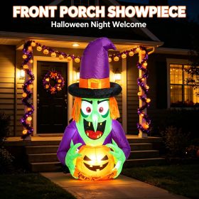 Halloween Giant Inflatable Decor with Built-in LED Lights, Thickened 210T Polyester Weatherproof Ornament with Powerful Blower
