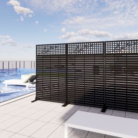Metal Privacy Screens 72" H x 43.3" W Outdoor and Indoor Divider with Freestanding Decorative Privacy Screen for Balcony, Patio, Garden & Room Decor