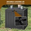 30 Gallon Outdoor Storage Box, Weatherproof Lockable Resin Deck Box for Patio Furniture, Pool Accessories, Garden Tools and Supplies, Black
