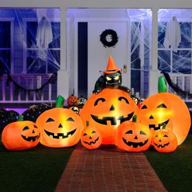 7 FT Long Halloween Inflatables Pumpkin Outdoor Decorations