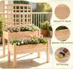 2-Tier Raised Garden Bed with Trellis for Climbing Plants Outdoor Garden Bed with Trellis System Vegetable Bed Frame