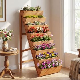 8-tier Vertical Raised Garden Bed Wood Elevated Planter Box with Legs