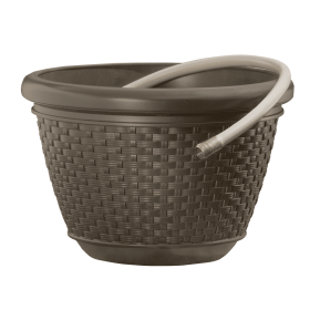 100 ft. Hose Decorative Planter Pot -Resin Wicker, Java Brown