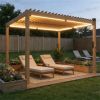 Outdoor pergola, courtyard pergola, terrace pergola, brown