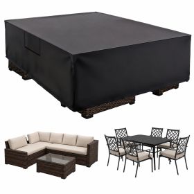 Rectangle Patio Furniture Cover 600D Waterproof Outdoor Dining Table and Chair Cover Anti-UV Outside Sectional Sofa Set Covers