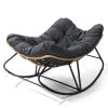 [Replace 58406521]Outdoor Rocking Chair, Oversized Patio Papasan Rocker, Comfy Reading Lounge Chair Egg Chair for Indoor Use, Patio, Porch, Garden