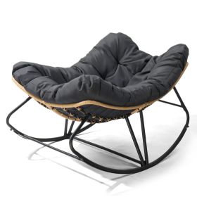 [Replace 58406521]Outdoor Rocking Chair, Oversized Patio Papasan Rocker, Comfy Reading Lounge Chair Egg Chair for Indoor Use, Patio, Porch, Garden