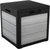 30 Gallon Resin Outdoor Storage Box and Patio Furniture Side Table for Pool and Garden Accessories, Grey Black