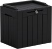 31 Gallon Storage Box with Lid for Patio Furniture, Garden Tools, Pool Supplies, Waterproof and UV Resistant, Lockable, Dark Black