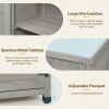 Potting Bench with Storage Cabinet and Metal Table Top for Outdoor Patio,Outdoor Work Station Table