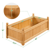 Wood Rectangular Garden Planter for Yard/Greenhouse, Light Brown