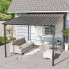 Outdoor Pergola, 10' x 10' Outdoor Hardtop Gazebo Pergola for Yard, Large 10x10 Galvanized Steel Lean to Wall-Mounted carport