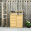 Outdoor Backyard Garden Tool Storage Shed with Potting Bench Large Interior 2Magnetic Close Doors for Organization And Convenience