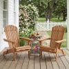 Outdoor Wooden Folding Adirondack Chair Set of 2 with Pre-Assembled BackRest, Wood Patio Chair for Garden Backyard Porch Pool Deck Firepit