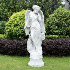 Large Gray Magnesium Oxide Sculpture, Elegant Outdoor Garden Decor