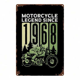 CIFbuy 1pc Vintage Motorcycle Legend 1968 Metal Sign, Retro 2D Flat Wall Decor For Man Cave, Bathroom, Bedroom, Garden, Home Office Kit TikTok, TikTok
