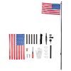Flag Pole, 20ft Heavy Duty Sectional Flagpole Kit for Outside House In Ground