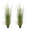 Artificial Grass Plant, 2 Pack 47 inch Reed Flower Grass in Pot