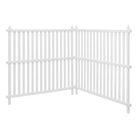 2 Panels Outdoor Privacy Screen, 48 x 48 in Air Conditioner Fence with 19.7 in Ground Stakes, Pool Equipment Enclosure, Strip Vinyl Privacy Fence
