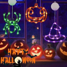 3 Pack Orange Pumpkin Purple Witch Hat Green Spider Battery Operated Halloween String Light