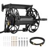Wall Mounted Garden Hose Reel, Holds 135 Feet of 5/8-inch Hose, Outdoor Heavy-Duty Waterhose Holder Winder, with Widened Top Tray