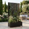 Metal Planter Box with Trellis, 73"x35"x16 Metal Raised Garden Bed with Trellis