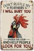 Funny Chicken Sign Don't Ruffle My Feathers, Gift for Chicken Lovers, Farmhouse Wall Decor for Home Coop Garden
