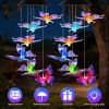 2PCS-Outdoor Solar Wind Chimes, Solar Butterfly Wind Chimes, Color Changing LED Wind Chime Light