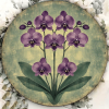 CIFbuy 1pc 8x8in 2D Flat Round Sign Vintage, "" Purple Orchid, Plaque Phalaenopsis Flower Decor For Living Room BedroomTikTok