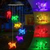 Solar Wind Chime, Color Changing Wind Chimes Dog, LED Decorative Mobile, Gifts for Mom Grandma, Waterproof Outdoor Decorative Lights for Garden, Patio