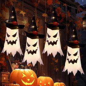 Halloween Decorations Outdoor Halloween Decor Hanging Outdoor String Lights Glowing Ghost Witch Hat Halloween Decorations Indoor Ornaments Halloween L