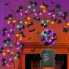 6 FT 54 LED Willow Vine Twig Decor Dead Branches Black Leaves, Halloween Garland Battery Operated for Indoor Wall Fireplace Halloween Decorations