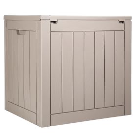 Outdoor Storage Box, 31 Gallon Resin Deck Box, Backyard Outside Toy and Towel Storage Cabinet Waterproof, for Patio Furniture Cushions, Garden Tools