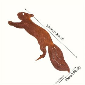 CIFbuyRusty Squirrel Branch Insert - Unique Tree Decor for Garden