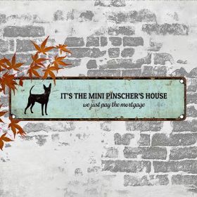 CIFbuy Miniature Pinscher House Aluminum Sign UV Printed Vintage Plaque For Home Garage Cafe Bar Restaurant Decor (TikTok, temu pick-up service)