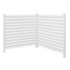 2 Panels Outdoor Privacy Screen, 48 x 48 in Air Conditioner Fence with 19.7 in Ground Stakes, Pool Equipment Enclosure, Louvered Vinyl Privacy Fence