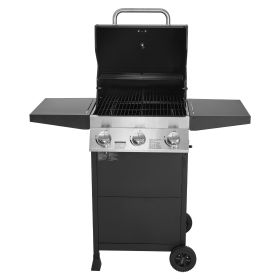Gas Grill, 3 Burner Propane Gas Grill with Spacious 338 SQ.In Grilling Area, Carbon Steel Enamel Grates, Outdoor 36