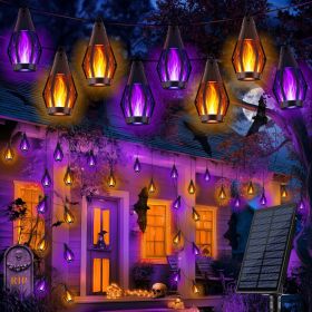 Halloween Lights, 27Ft 10 LED Bulbs Flickering Flame String Light