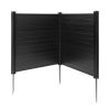 2 Panels Outdoor Privacy Screen, 48 x 48 in Air Conditioner Fence with 27.6 in Ground Stakes, Pool Equipment Enclosure, Horizontal Vinyl Privacy Fence
