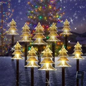 ILLUMINEW Outdoor Christmas Decorations, Solar Xmas Pathway Lights, Set of 10 Waterproof Landscape Christmas Lights
