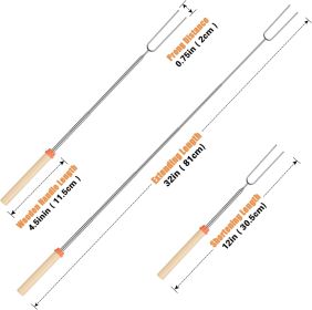 Marshmallow Roasting Sticks - Smores Stick for Fire Pit - Hot Dog Campfire Skewers Marshmallow Camping 32 Inch Long Extendable Forks - 5 Pack