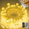 Connectable 43FT 100LED Globe String Lights | 8 Modes Warm White Christmas String Lights Plug in with Remote | Hanging Fairy Light for Indoor Outdoor