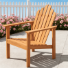 Solid Acacia Wood Adirondack Chair, 400 lbs Heavy Duty Sloped Seat Outdoor Patio Lawn Chair with Wide Armrests for Backyard Deck Fire Pit