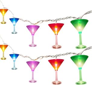 8.5FT Bar Decor Cocktai String Lights, Multicolor Cocktail Lights with 14 3D LED Cocktail Lights