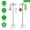 Shepherds Hook for Outdoor, 5-Prong Base Adjustable Height Garden Hook with Dual Sided Hooks, Sturdy Iron Metal Hanger for Bird Feeders, Lanterns