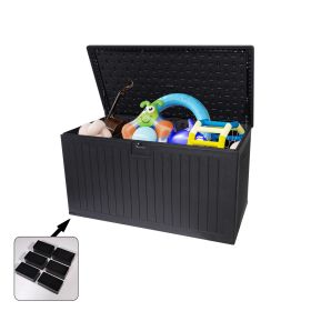 230 Gallon Resin Outdoor Deck Box Waterproof, Extra Large Patio Storage Box with Lockable Storage Containers for Patio Furniture Cushions