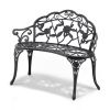 Outdoor Bench, 38.8 inches Metal Garden Bench for Outdoors,480 lbs Load Capacity Bench, Outdoor Garden Park Bench with Backrest and Armrests