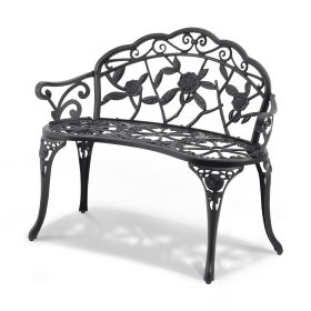 Outdoor Bench, 38.8 inches Metal Garden Bench for Outdoors,480 lbs Load Capacity Bench, Outdoor Garden Park Bench with Backrest and Armrests