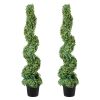 2 pcs. Artificial Boxwood Tower Topiary Spiral Artificial Plant 122cm high Decorative Plant Green Plastic PE Iron Topiary Plants incl. 10 pcs. Replace